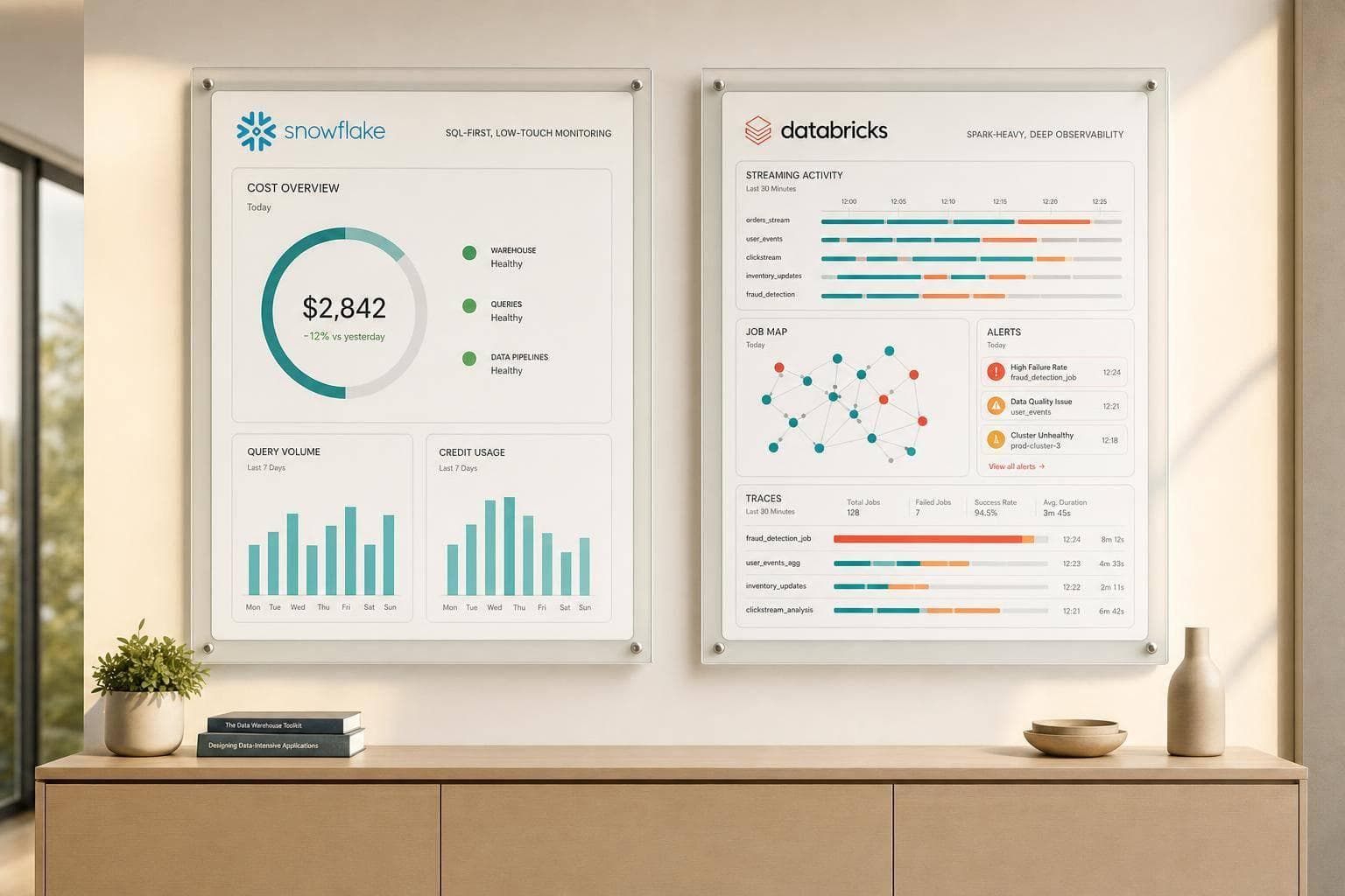 Snowflake vs. Databricks: Monitoring Features Compared