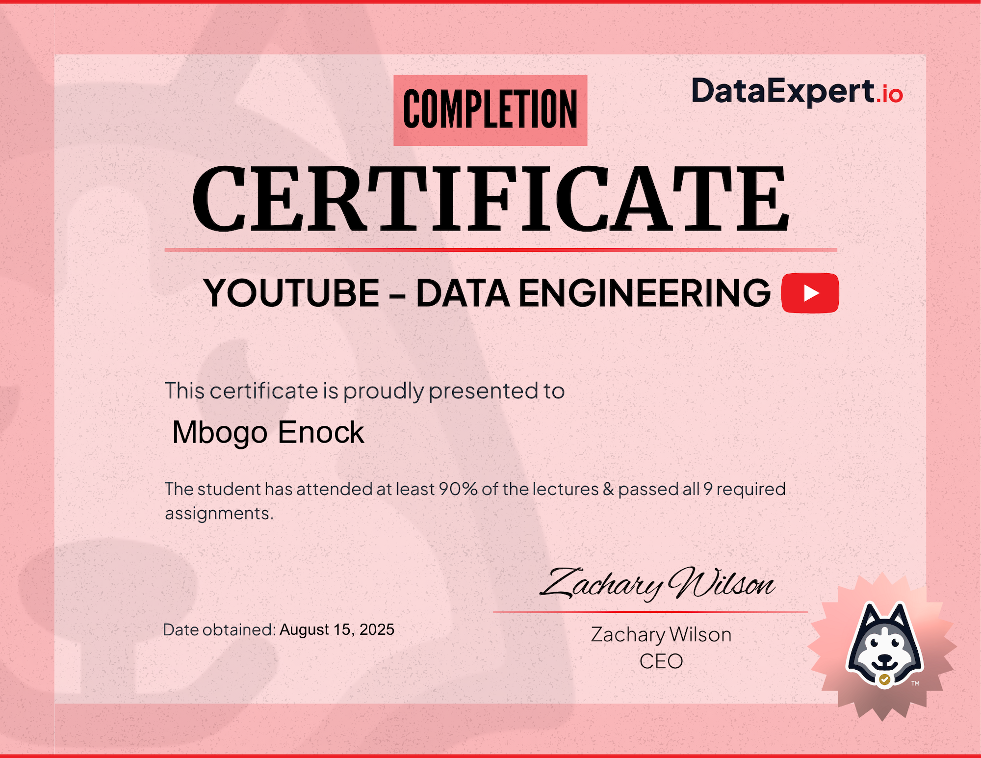 Mbogo Enock - Community Boot Camp Certification