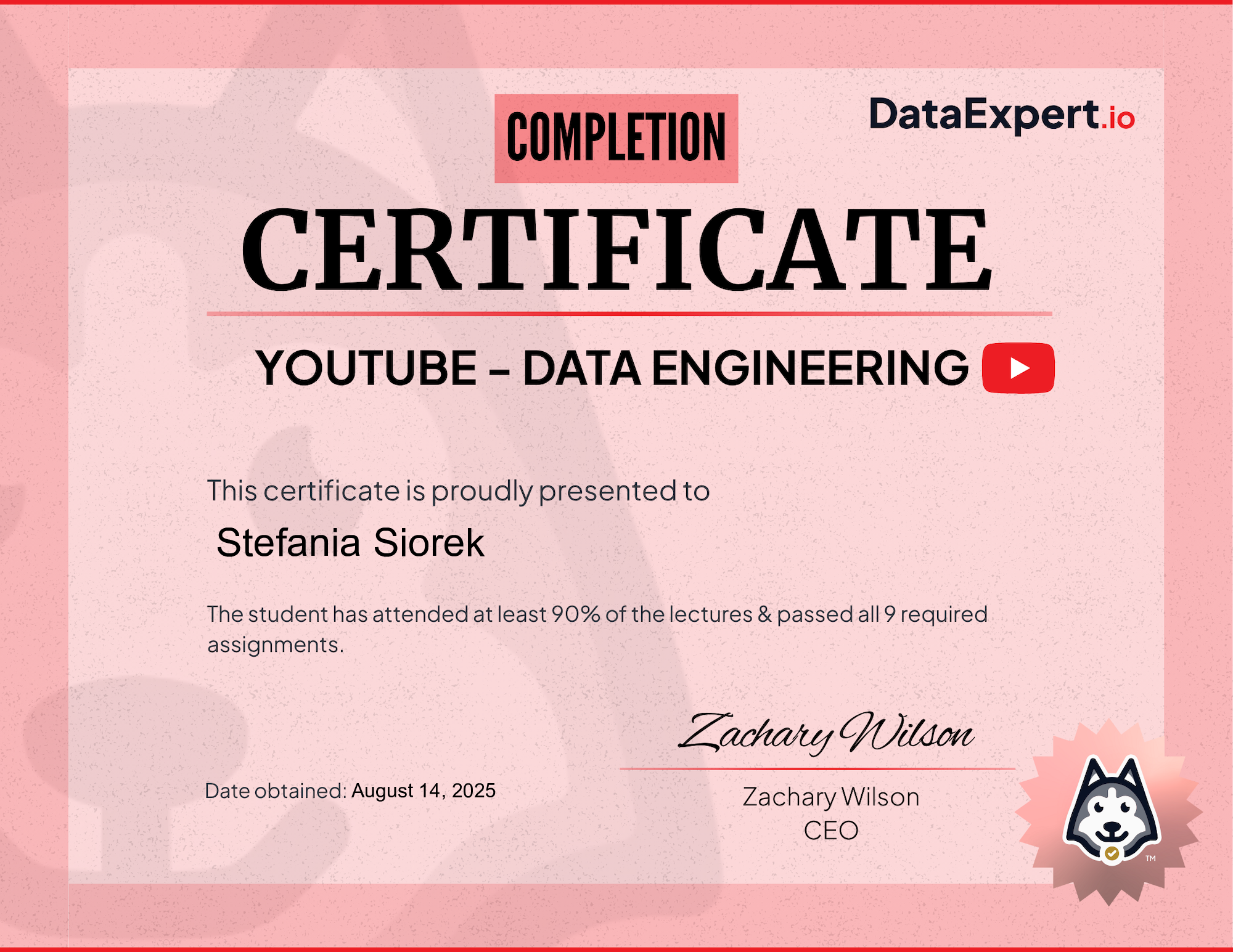 Stefania Siorek - Community Boot Camp Certification