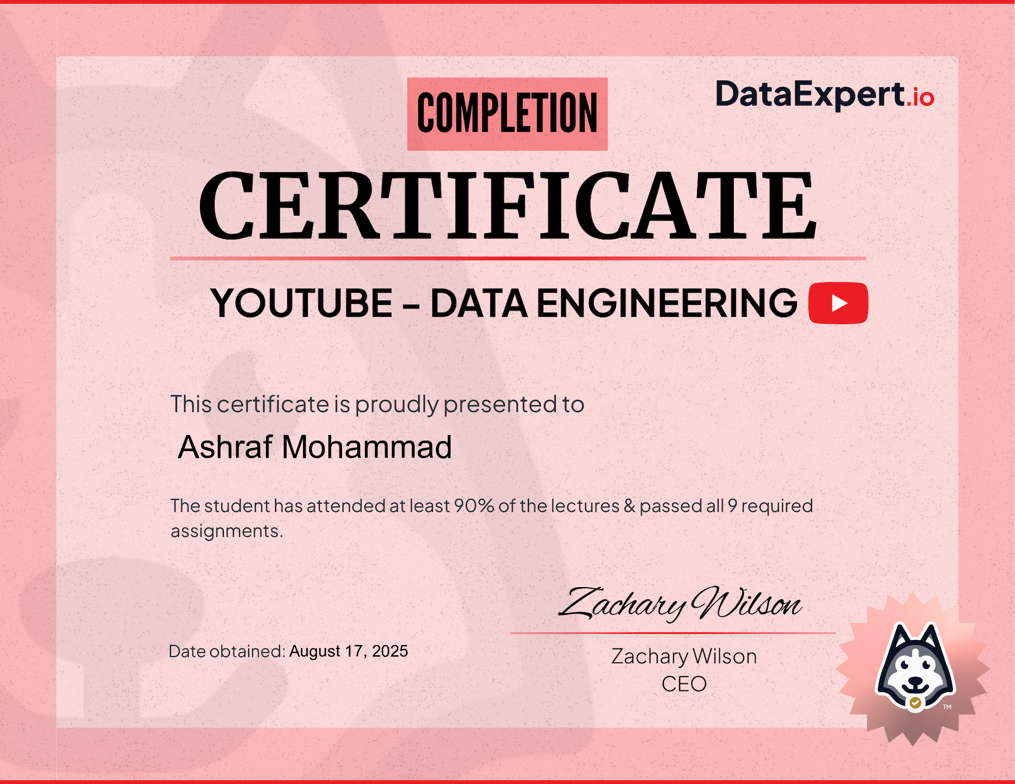 Ashraf Mohammad - Community Boot Camp Certification