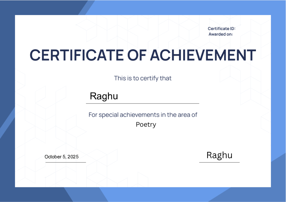 Raghu - Test Poetry
